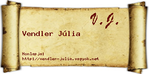 Vendler Júlia névjegykártya
